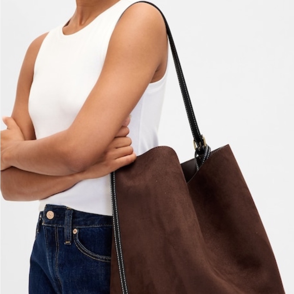 Gap Elegant Brown faux suede bucket Women's Bag